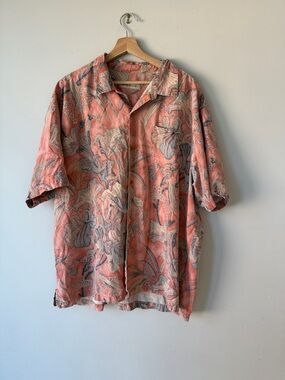 Men’s Tommy Bahama 100% Silk Button-Up Shirt Hawaiian XXL